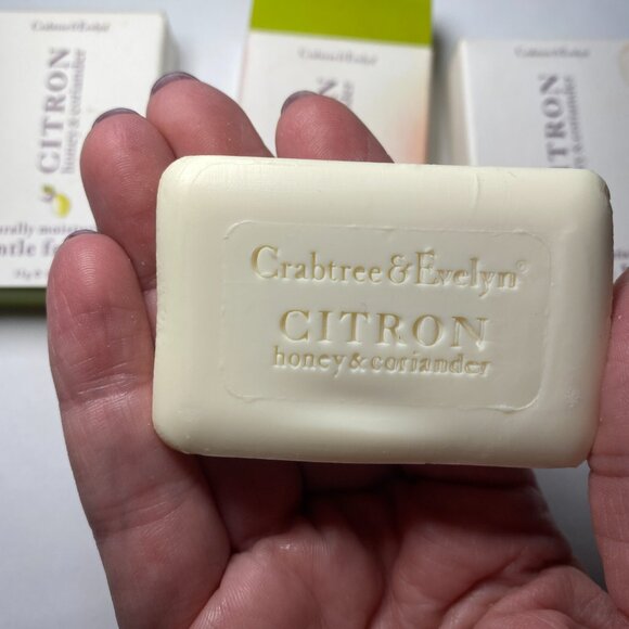 Lot of 3 Crabtree & Evelyn Citron Honey & Coriander Face Bar Soap Travel 1.25oz - Picture 5 of 5